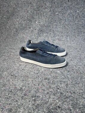 Santoni Navy Suede Low Top Sneakers Mens US 12 EU 45.5 (Tag 10) Italy